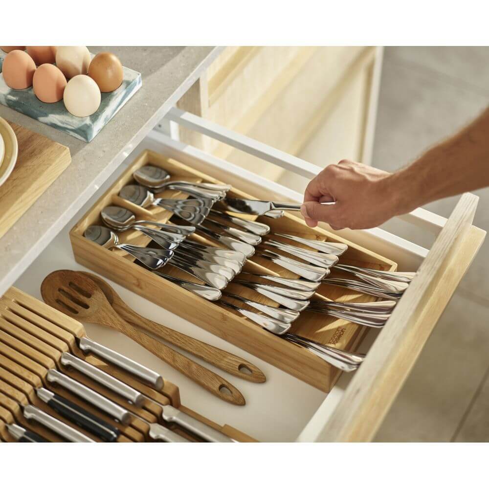 Joseph Joseph DrawerStore Wide Compact Cutlery Tray Bamboo - KITCHEN - Cutlery Trays - Soko and Co