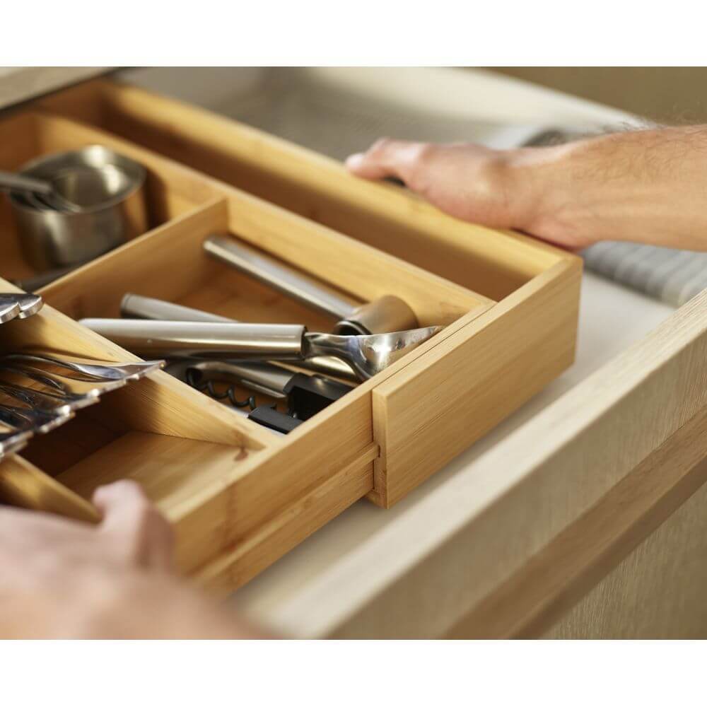 Joseph Joseph Expandable Bamboo Cutlery and Utensil Organiser - KITCHEN - Cutlery Trays - Soko and Co