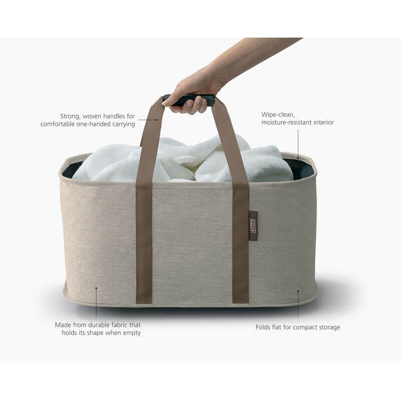 Joseph Joseph Hold-All Collapsible Laundry Basket Ecru - LAUNDRY - Baskets and Trolleys - Soko and Co