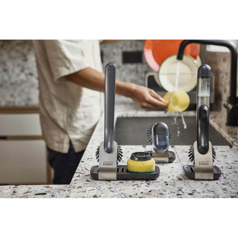 Joseph Joseph SinkTech Soap-Dispensing Palm Brush With Stand - KITCHEN - Sink - Soko and Co
