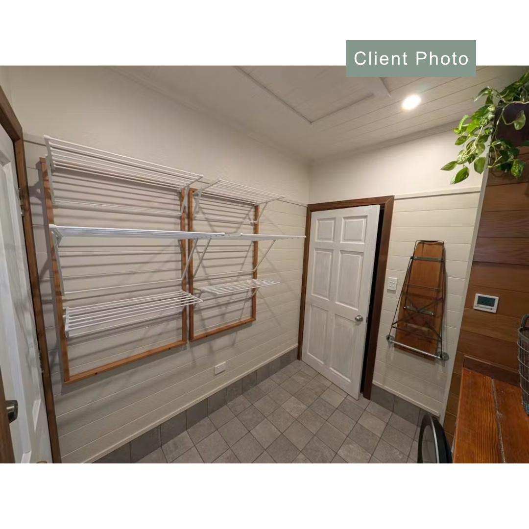 Karim 3 Tier Wall Mounted Clothes Airer Cherry Wood - LAUNDRY - Airers - Soko and Co