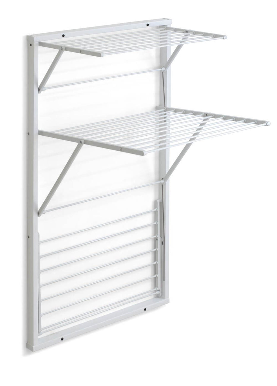 Karim 3 Tier Wall Mounted Clothes Airer White Soko & Co