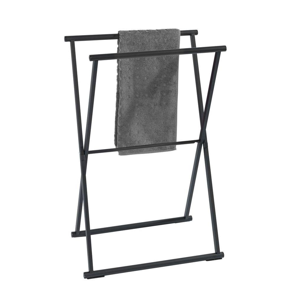 Lava 2 Rail Folding Towel Rack Matte Black - BATHROOM - Towel Racks - Soko and Co