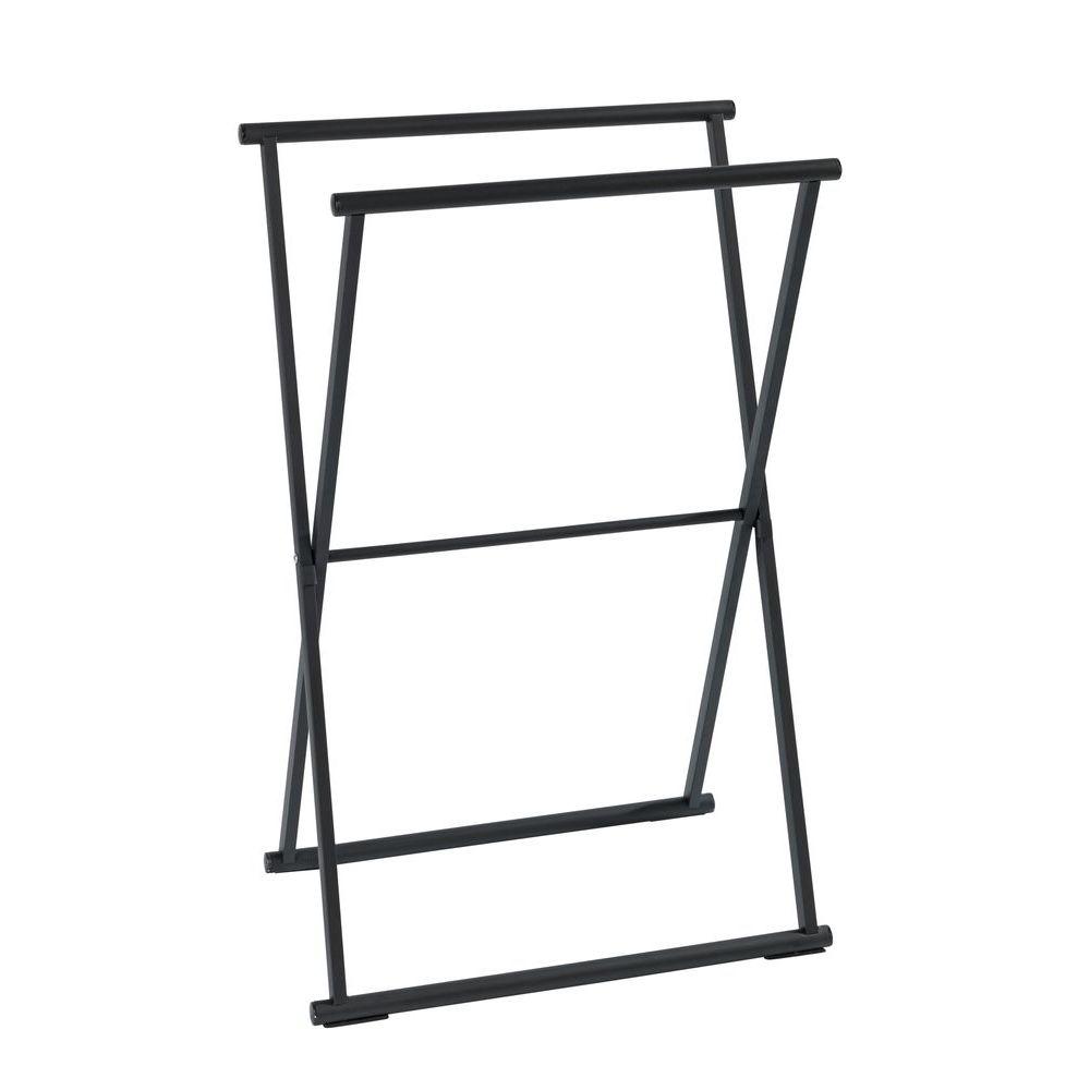 Lava 2 Rail Folding Towel Rack Matte Black - BATHROOM - Towel Racks - Soko and Co