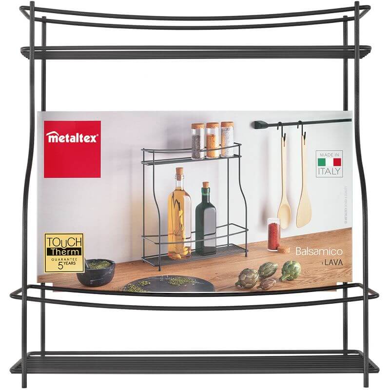 Lava 2 Tier Spice and Oil Bench Rack Black - KITCHEN - Spice Racks - Soko and Co