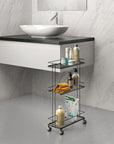 Lava 3 Tier Narrow Storage Trolley Black - HOME STORAGE - Storage Trolleys - Soko and Co