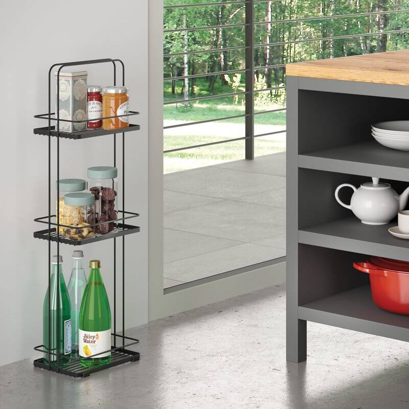 Lava 3 Tier Shelf Caddy Black - HOME STORAGE - Shelves and Cabinets - Soko and Co