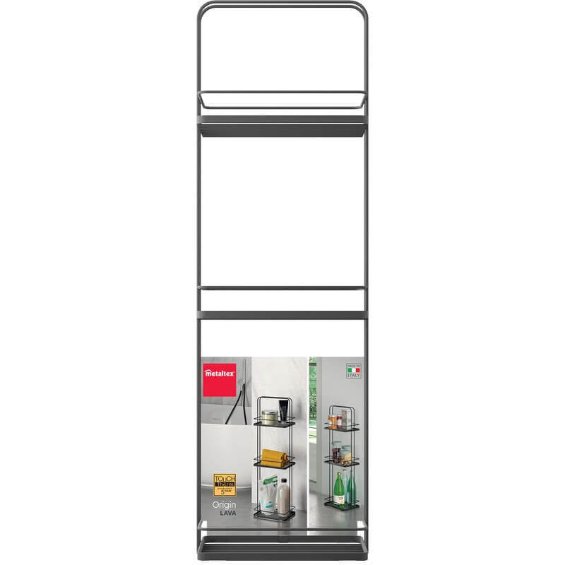 Lava 3 Tier Shelf Caddy Black - HOME STORAGE - Shelves and Cabinets - Soko and Co