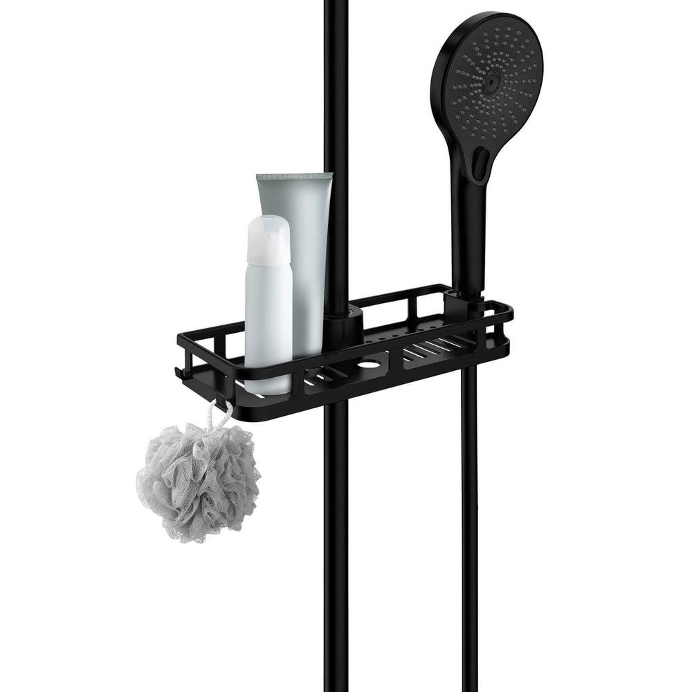 Liberta Shower Shelf for Shower Rod Matte Black - BATHROOM - Shower Caddies - Soko and Co