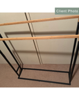Limited Edition Wide Towel Rack Bamboo and Matte Black - BATHROOM - Towel Racks - Soko and Co