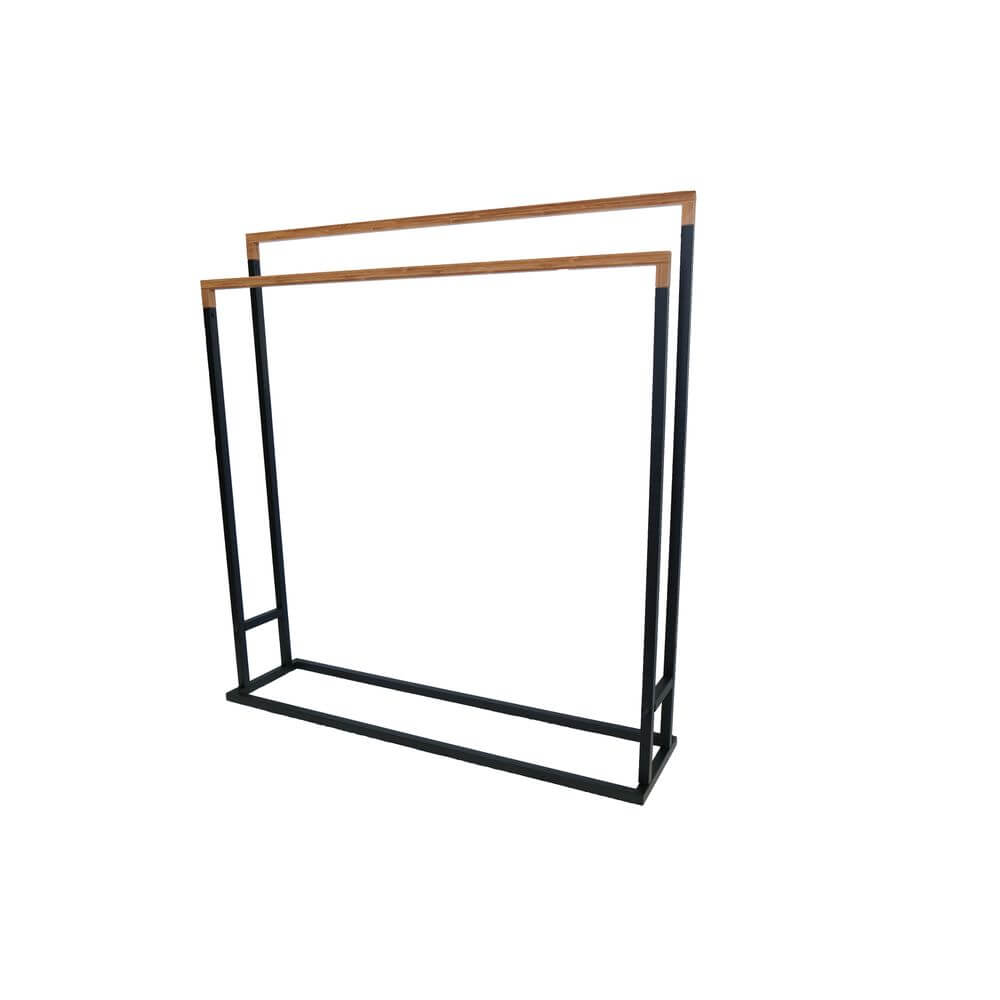 Limited Edition Wide Towel Rack Pine and Matte Black - BATHROOM - Towel Racks - Soko and Co