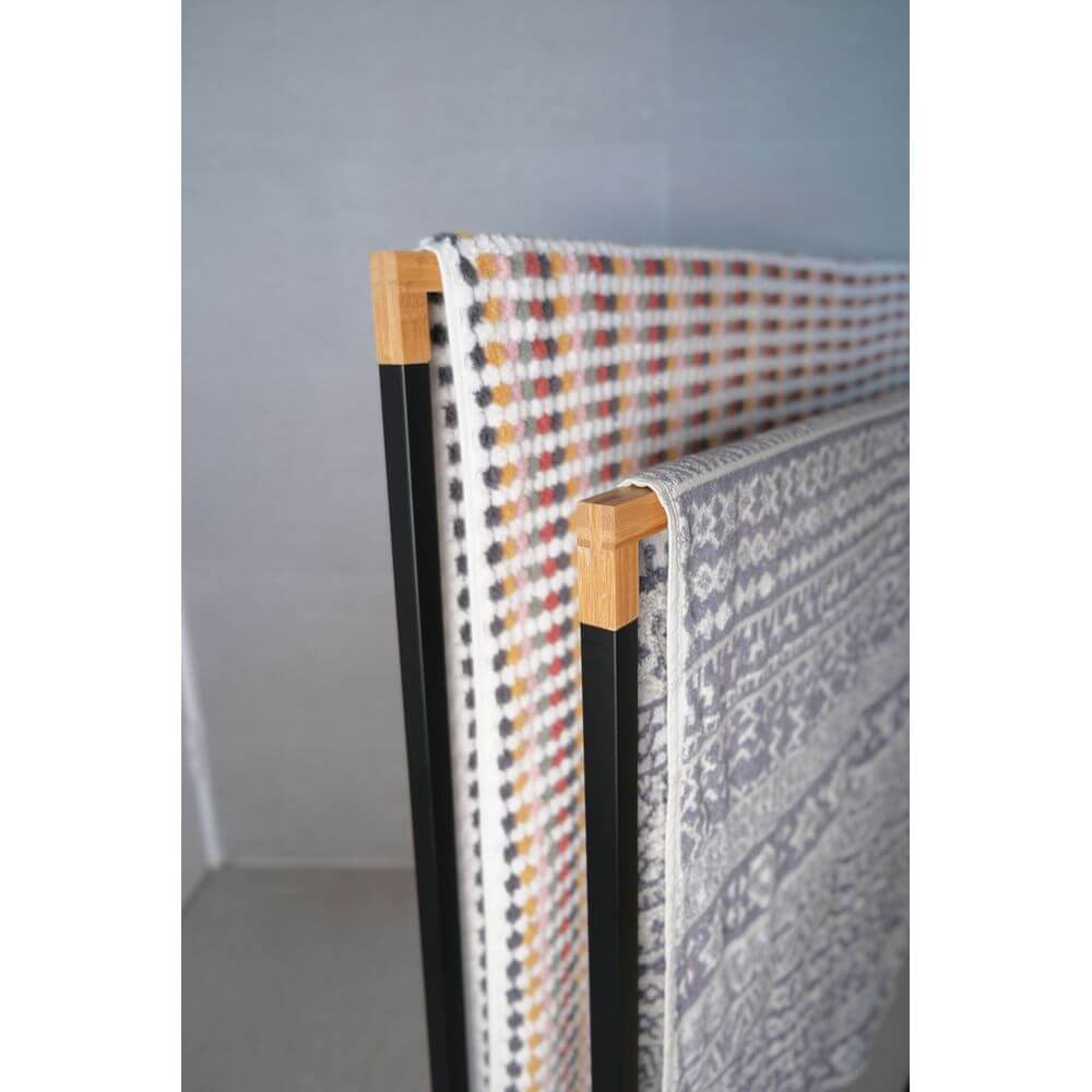 Limited Edition Wide Towel Rack Pine and Matte Black - BATHROOM - Towel Racks - Soko and Co