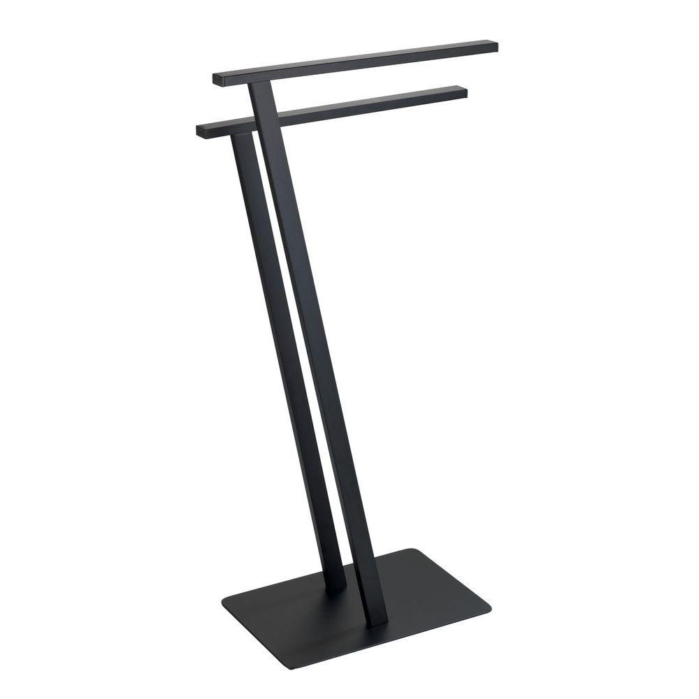 Lirio 2 Rail Freestanding Towel Rack Black - BATHROOM - Towel Racks - Soko and Co