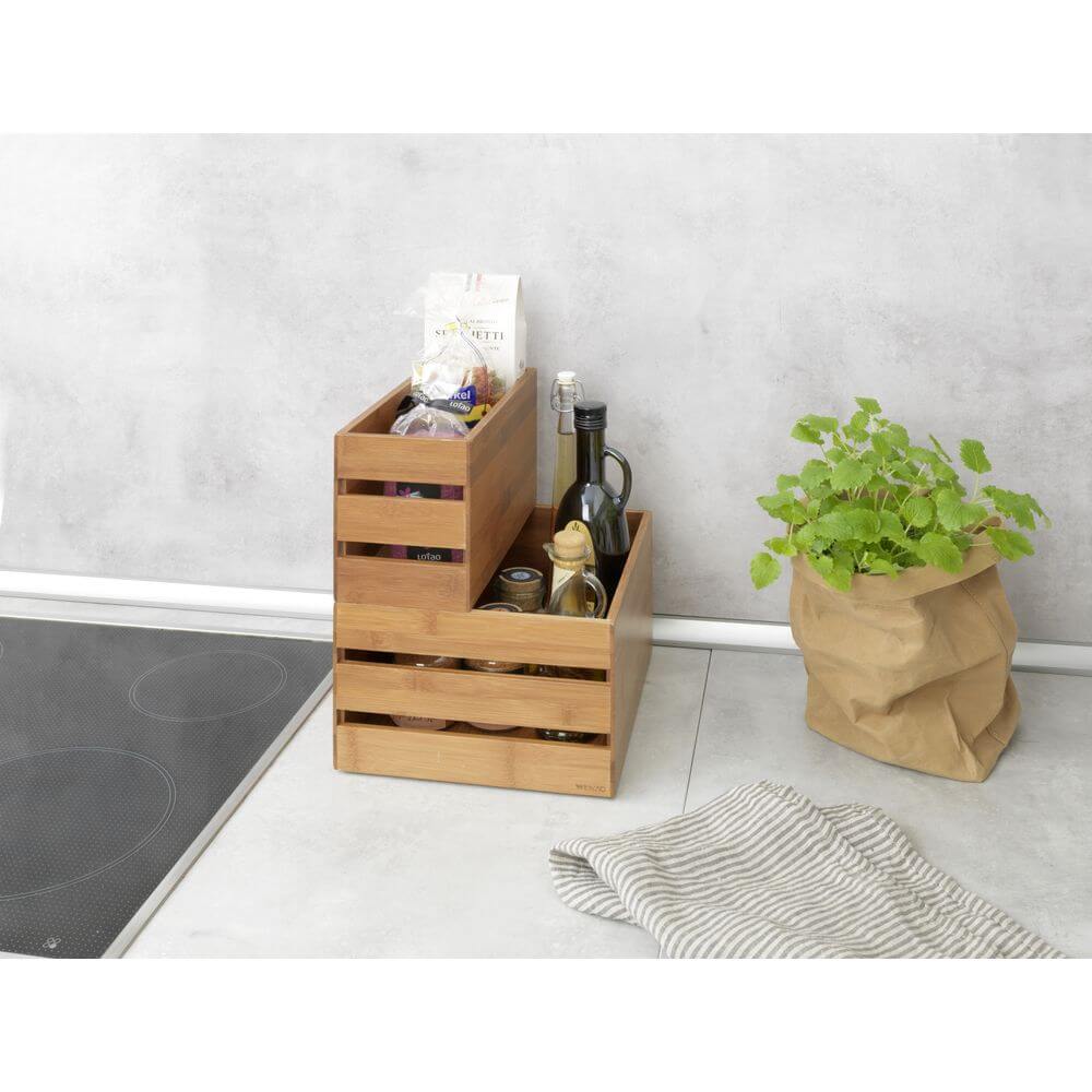 Madeira Stacking Bamboo Storage Crates Large - HOME STORAGE - Baskets and Totes - Soko and Co