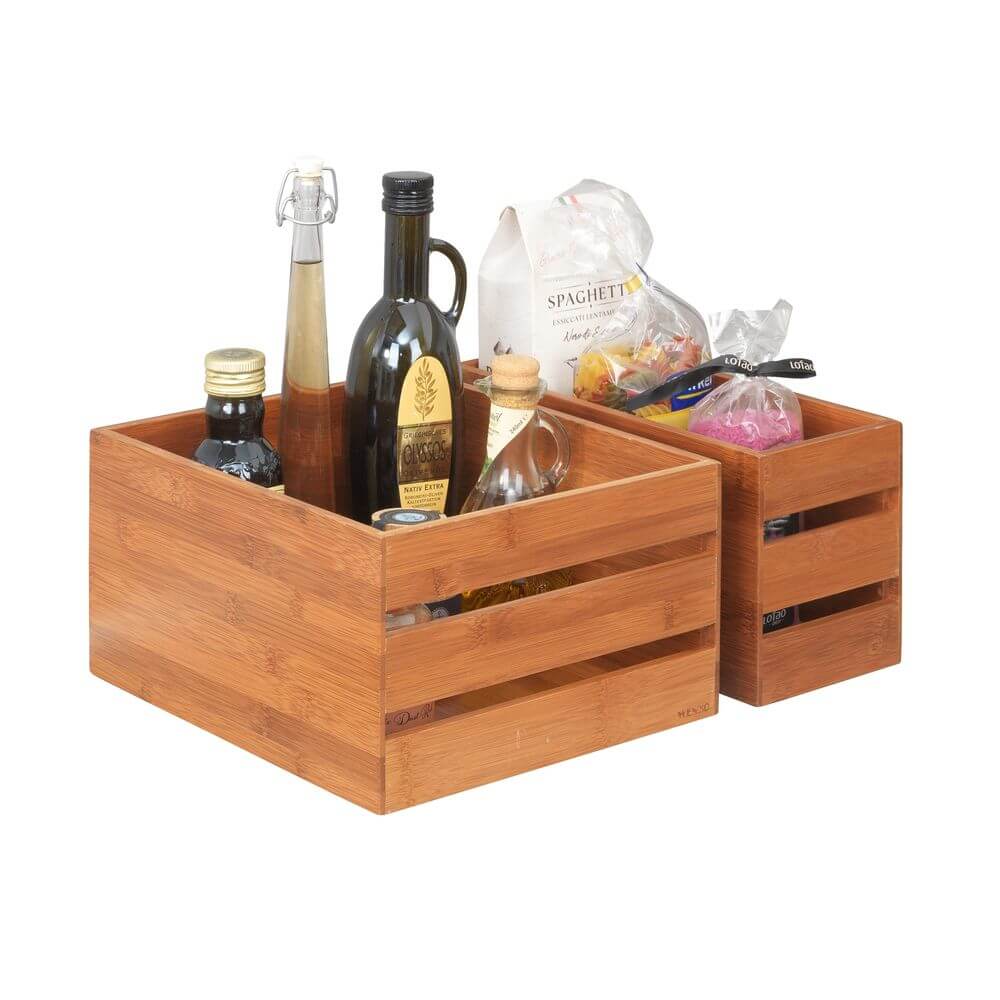 Madeira Stacking Bamboo Storage Crates Large - HOME STORAGE - Baskets and Totes - Soko and Co