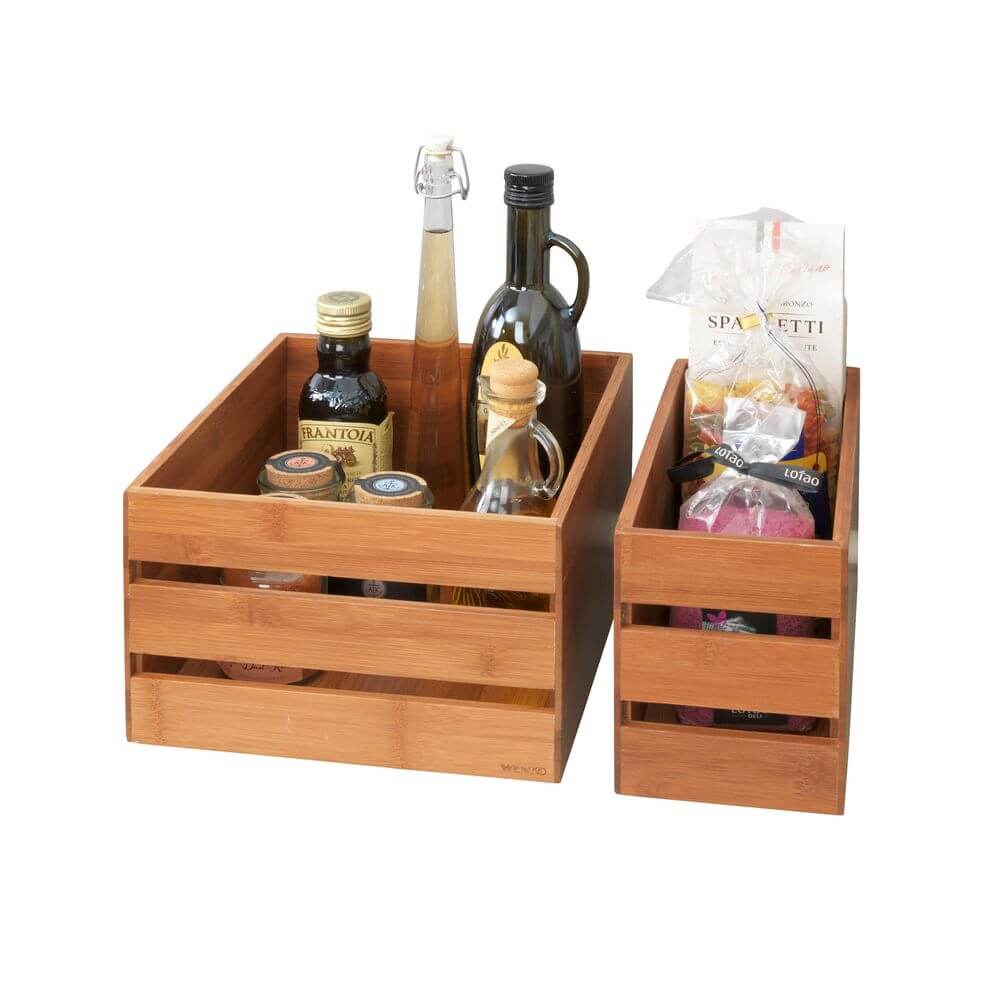 Madeira Stacking Bamboo Storage Crates Large - HOME STORAGE - Baskets and Totes - Soko and Co