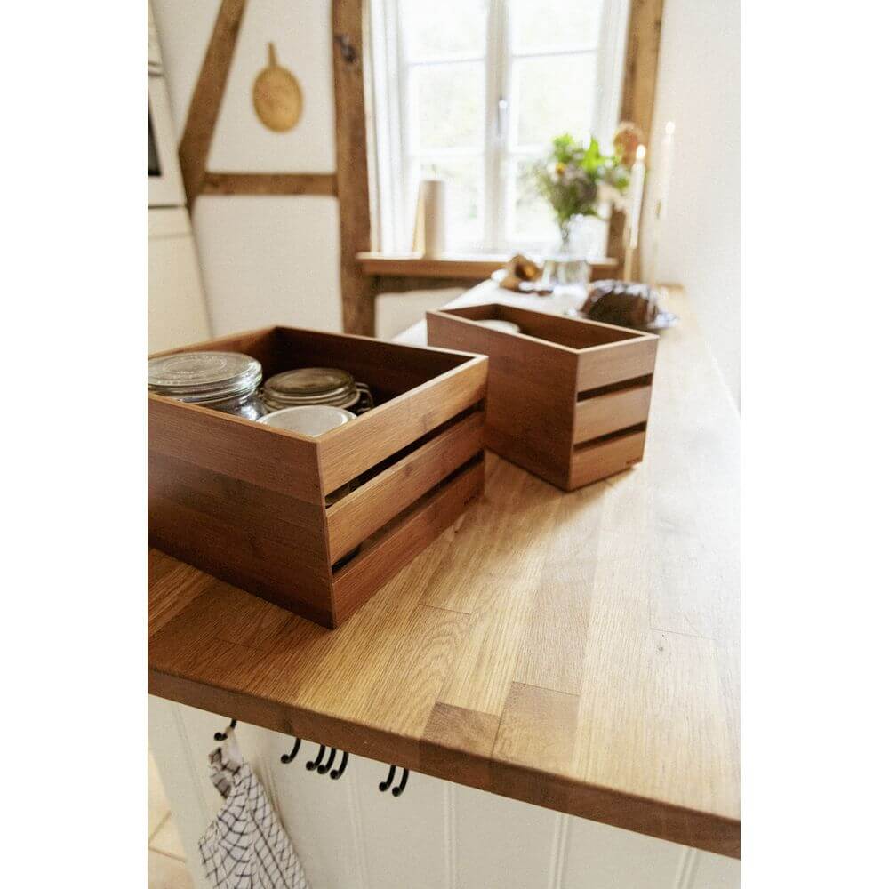 Madeira Stacking Bamboo Storage Crates Large - HOME STORAGE - Baskets and Totes - Soko and Co