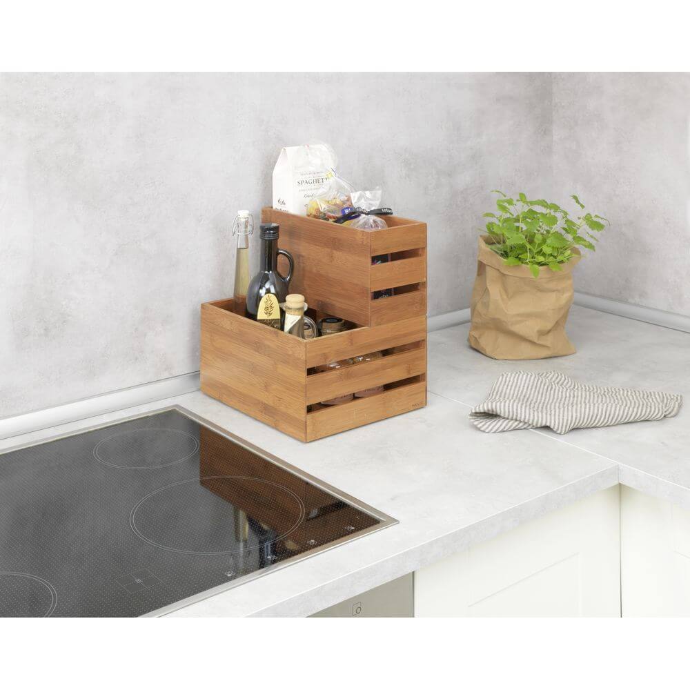 Madeira Stacking Bamboo Storage Crates Small - HOME STORAGE - Baskets and Totes - Soko and Co