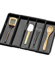 Madesmart 5 Compartment Expandable Grip Base Utensil Tray Carbon - KITCHEN - Cutlery Trays - Soko and Co