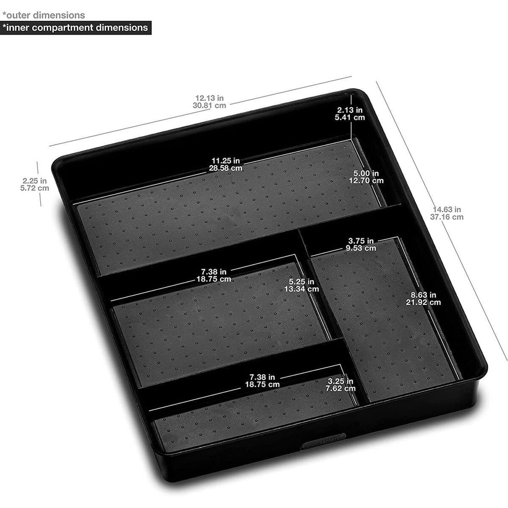 Madesmart Grip Base Junk Drawer Organiser Carbon - KITCHEN - Cutlery Trays - Soko and Co