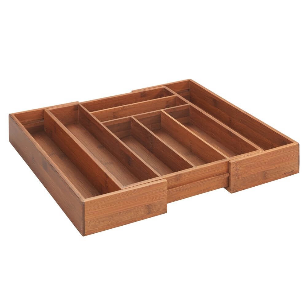 Mera 8 Compartment Expandable Cutlery Tray Bamboo - KITCHEN - Cutlery Trays - Soko and Co