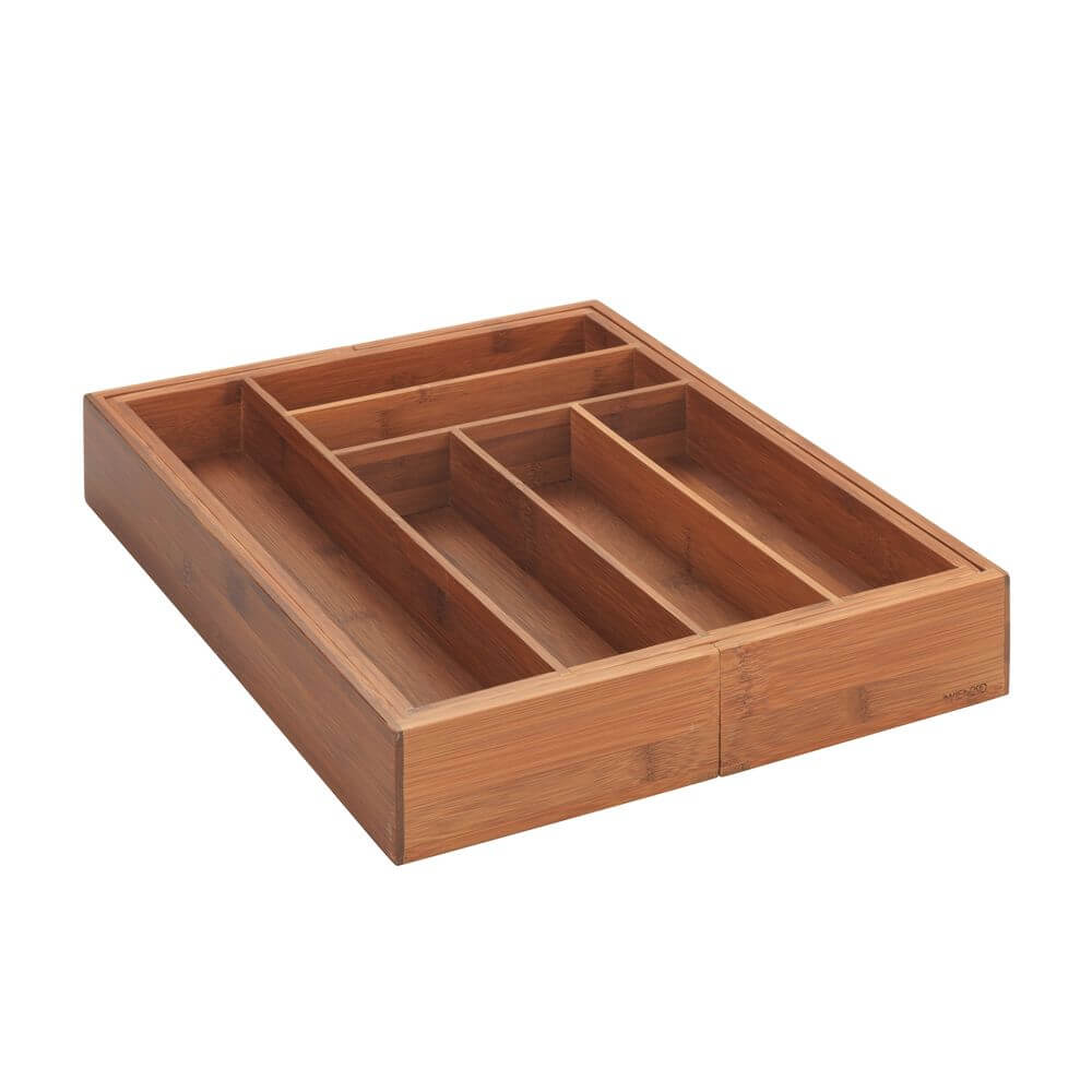 Mera 8 Compartment Expandable Cutlery Tray Bamboo - KITCHEN - Cutlery Trays - Soko and Co