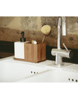 Mera Dish Soap and Brush Holder Ceramic and Bamboo - KITCHEN - Sink - Soko and Co