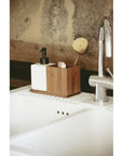 Mera Dish Soap and Brush Holder Ceramic and Bamboo - KITCHEN - Sink - Soko and Co