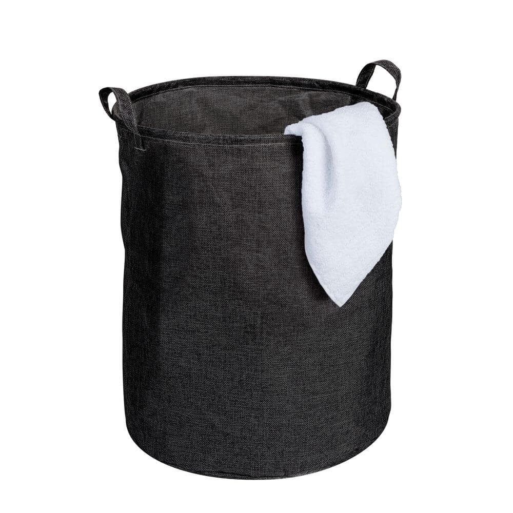 Messina 70L Linen Laundry Hamper Charcoal - LAUNDRY - Hampers - Soko and Co