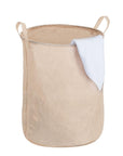 Messina 70L Linen Look Laundry Hamper Beige - LAUNDRY - Hampers - Soko and Co