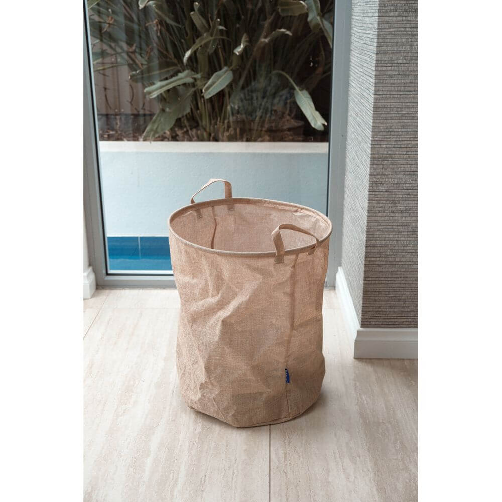 Messina 70L Linen Look Laundry Hamper Beige - LAUNDRY - Hampers - Soko and Co