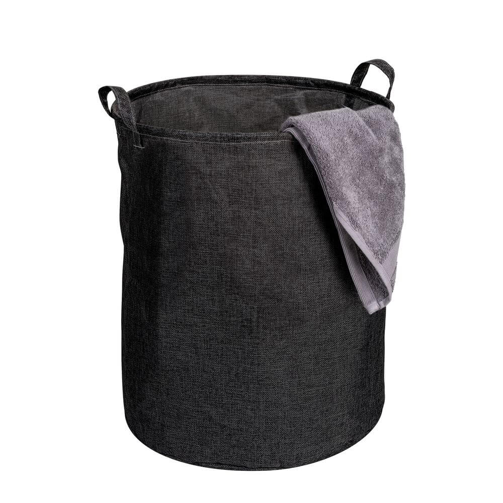 Messina 70L Linen Look Laundry Hamper Charcoal - LAUNDRY - Hampers - Soko and Co