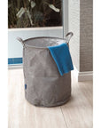 Messina 70L Linen Look Laundry Hamper Grey - LAUNDRY - Hampers - Soko and Co