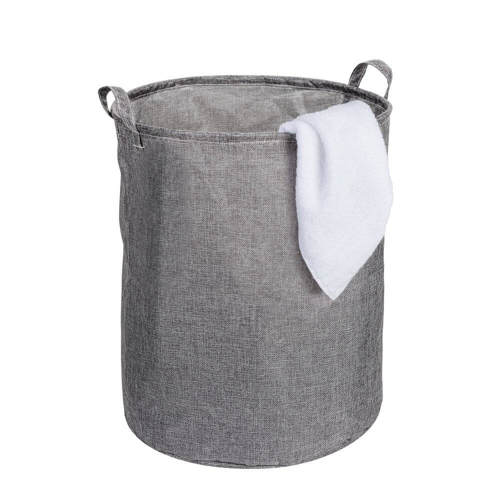 Messina 70L Linen Look Laundry Hamper Grey - LAUNDRY - Hampers - Soko and Co