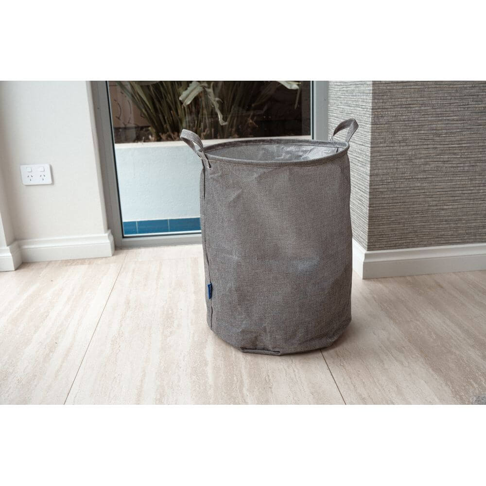 Messina 70L Linen Look Laundry Hamper Grey - LAUNDRY - Hampers - Soko and Co