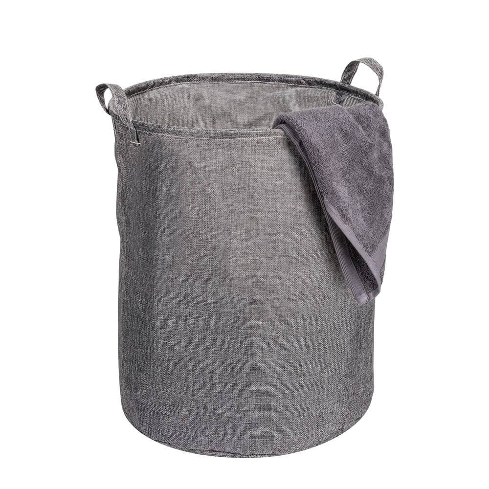 Messina 70L Linen Look Laundry Hamper Grey - LAUNDRY - Hampers - Soko and Co