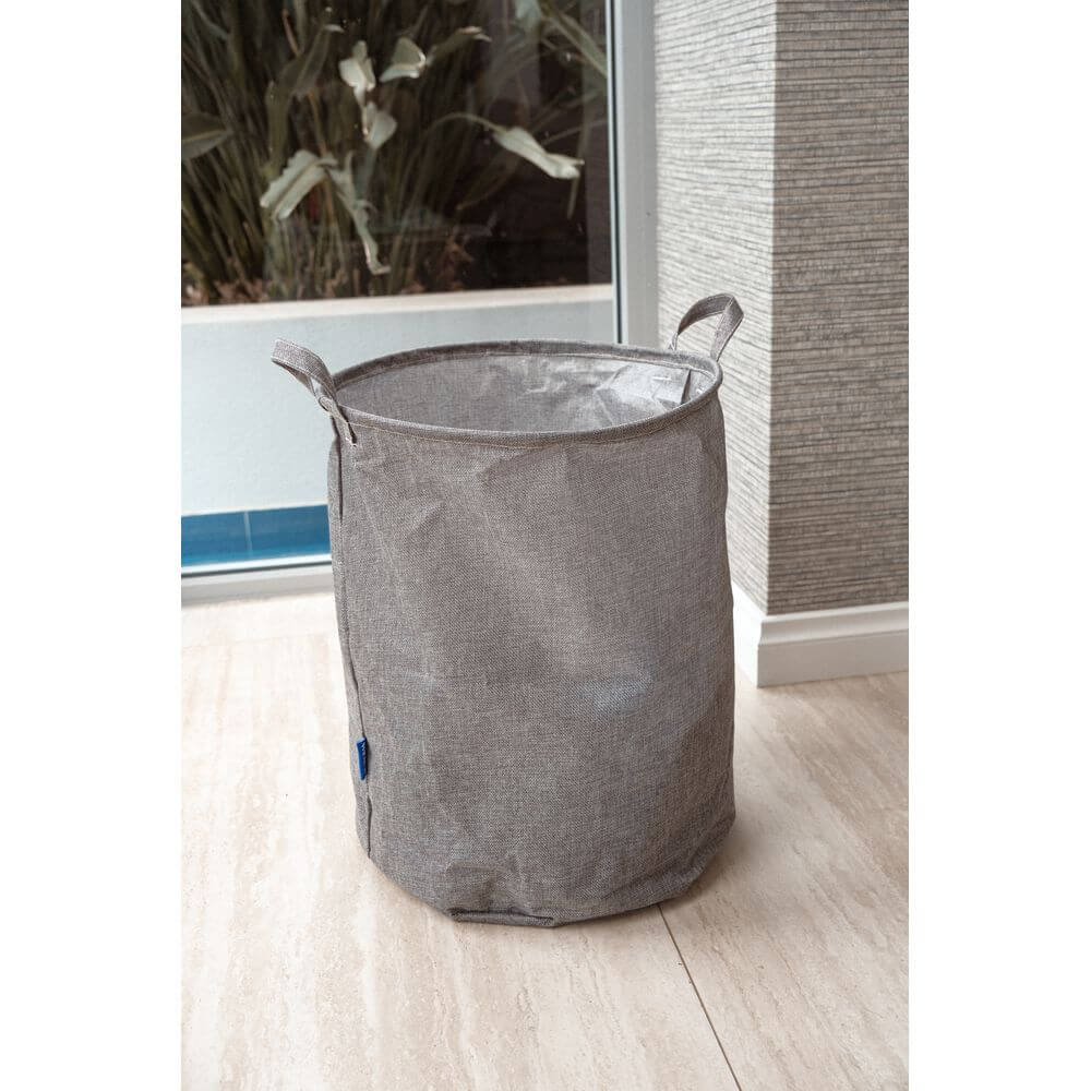 Messina 70L Linen Look Laundry Hamper Grey - LAUNDRY - Hampers - Soko and Co