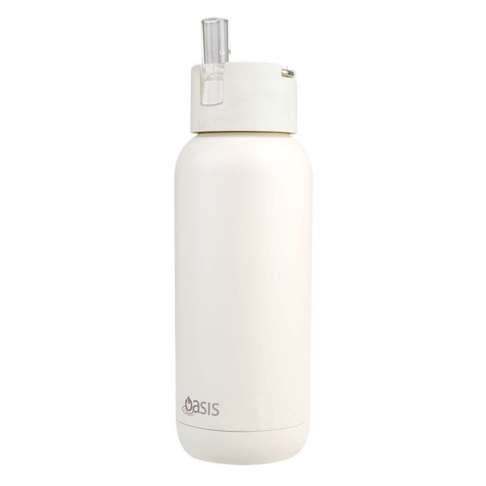 Moda 1L Ceramic Lined Insulated Water Bottle White Alabaster - LIFESTYLE - Water Bottles - Soko and Co