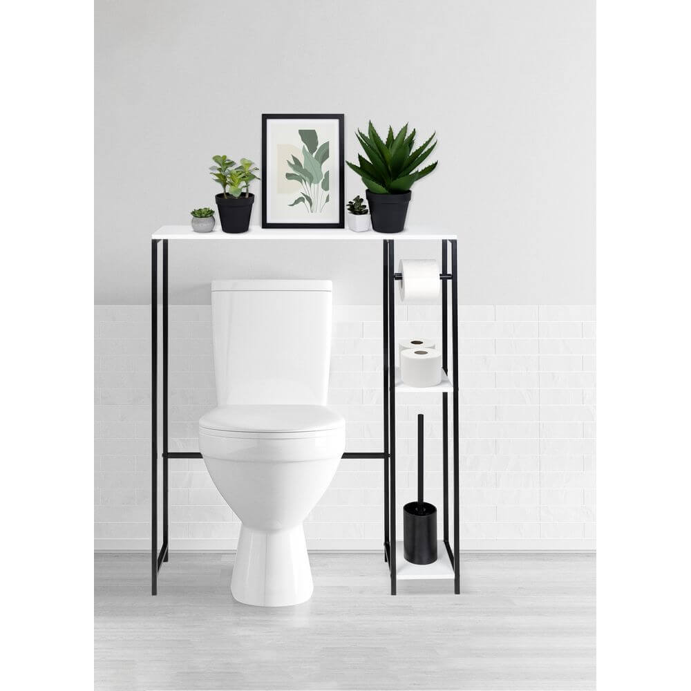 Molveno Over The Toilet Shelving Unit with Brush - HOME STORAGE - Shelves and Cabinets - Soko and Co