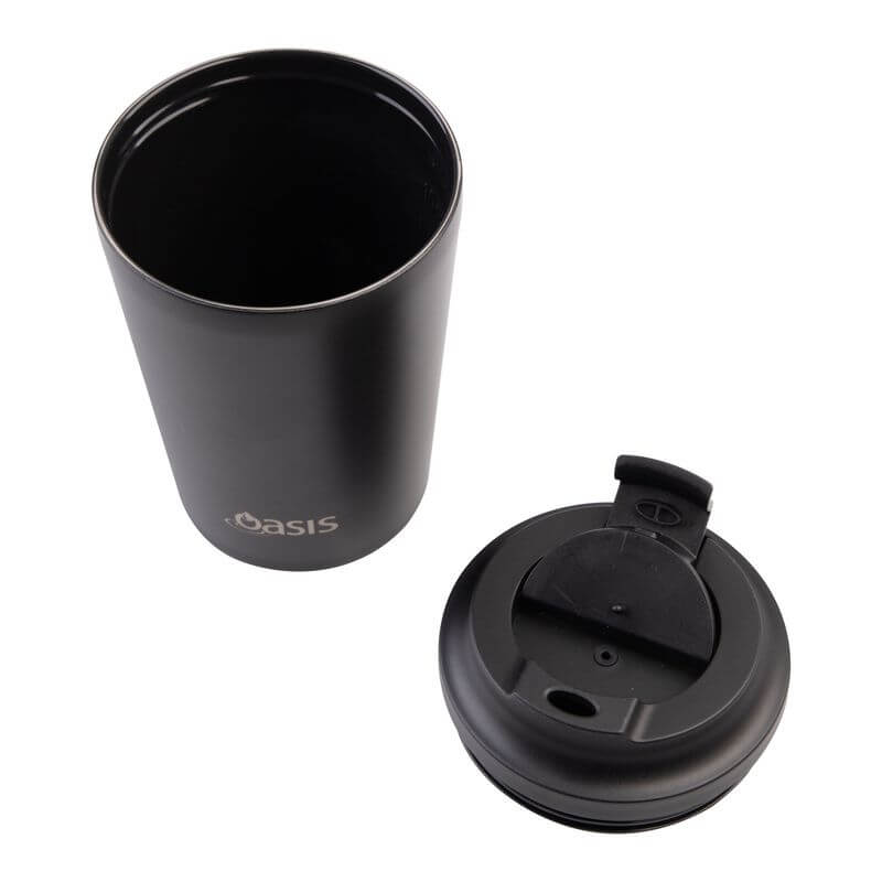 Oasis Double Wall Insulated Coffee Cup 360ml Black - LIFESTYLE - Coffee Mugs - Soko and Co