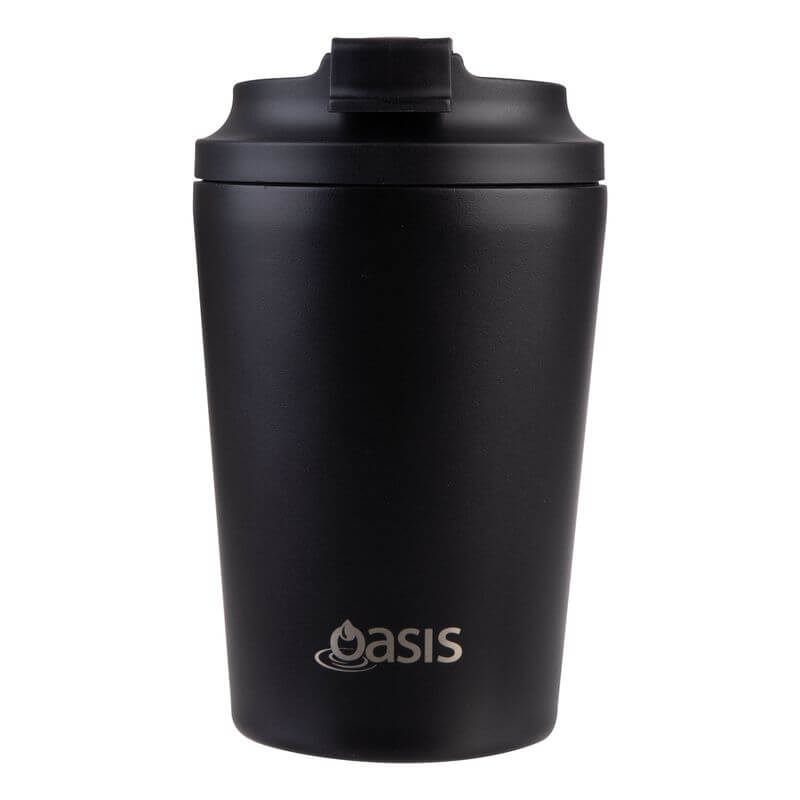 Oasis Double Wall Insulated Coffee Cup 360ml Black - LIFESTYLE - Coffee Mugs - Soko and Co