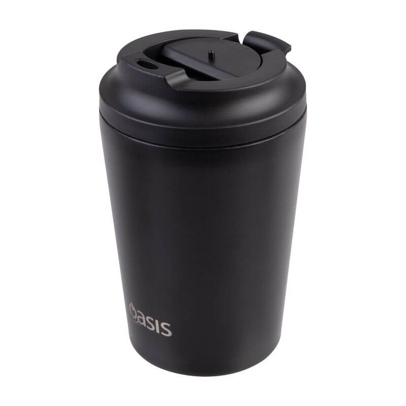 Oasis Double Wall Insulated Coffee Cup 360ml Black - LIFESTYLE - Coffee Mugs - Soko and Co