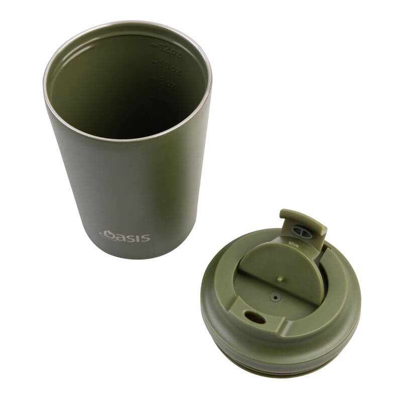 Oasis Double Wall Insulated Coffee Cup 360ml Forest Green - LIFESTYLE - Coffee Mugs - Soko and Co