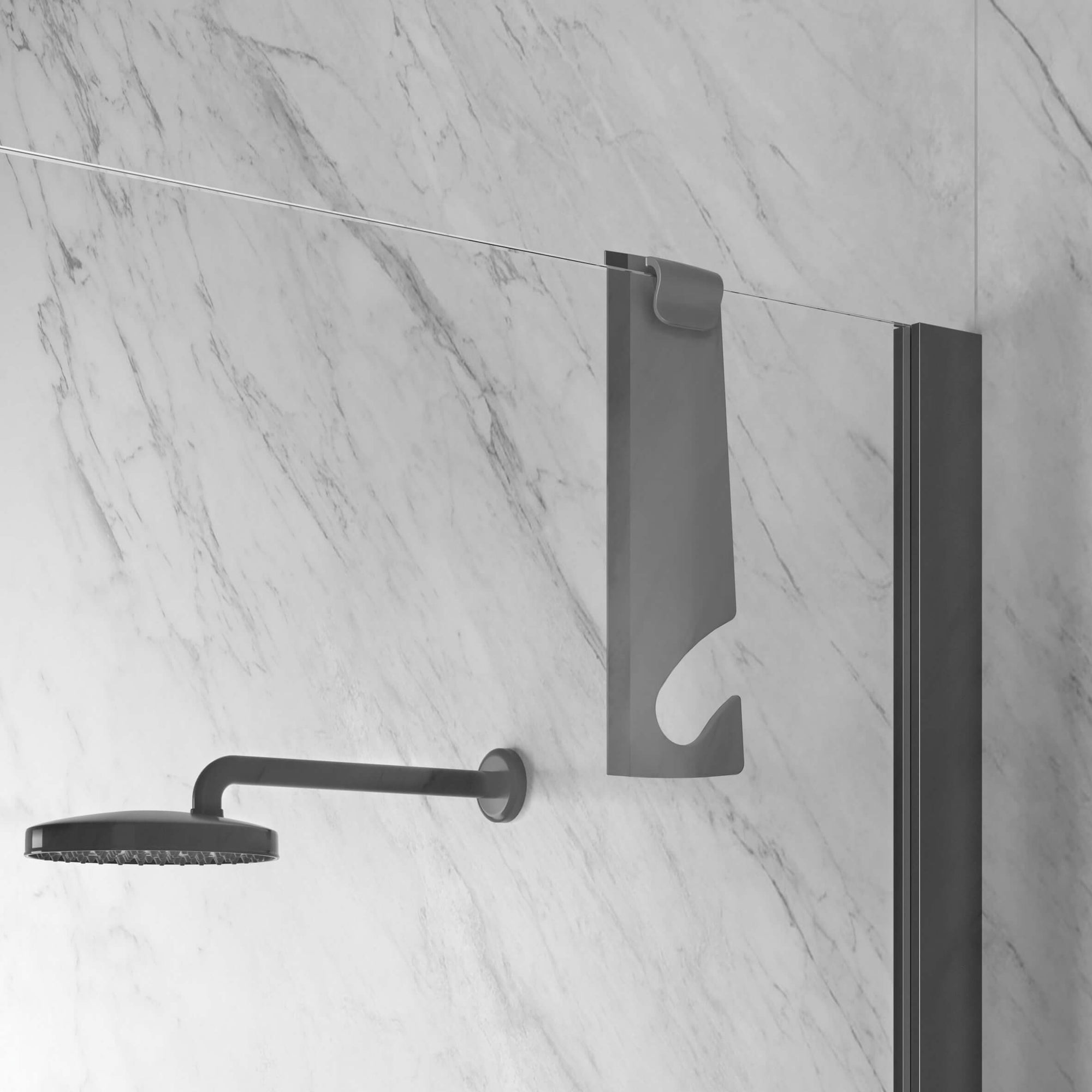 Origin Lava Shelf for Shower Rod with Squeegee Matte Black - BATHROOM - Shower Caddies - Soko and Co