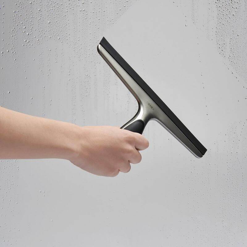 OXO Stainless Steel Shower Squeegee with Hook - BATHROOM - Squeegees and Cleaning - Soko and Co