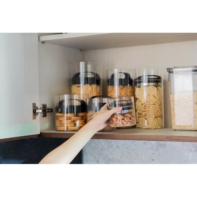Prepara Evak Glass Container With Gloss Black Compact Handle Medium - KITCHEN - Food Containers - Soko and Co