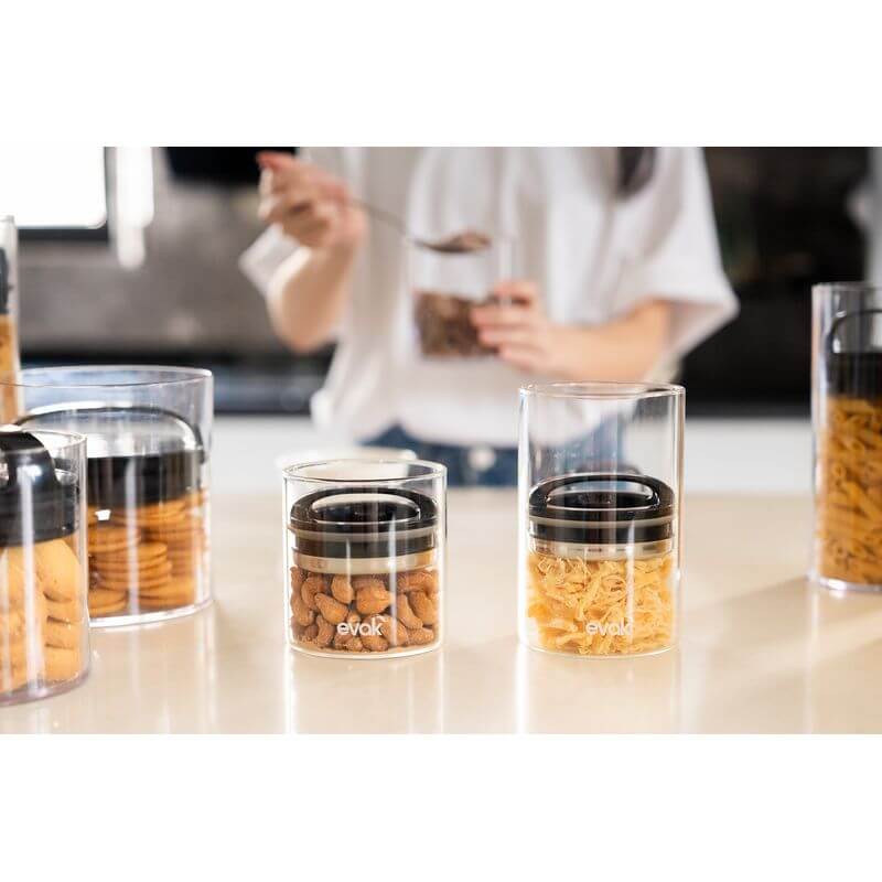 Prepara Evak Glass Container With Gloss Black Compact Handle Mini - KITCHEN - Food Containers - Soko and Co