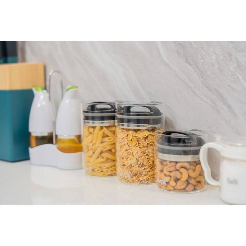 Prepara Evak Glass Container With Gloss Black Compact Handle Mini - KITCHEN - Food Containers - Soko and Co