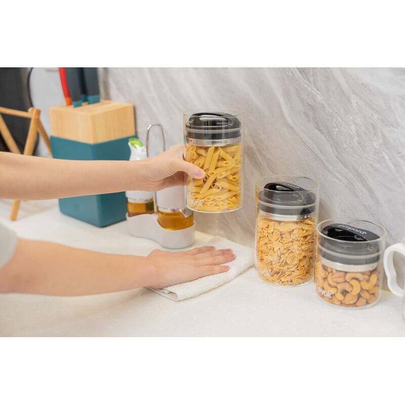 Prepara Evak Glass Container With Gloss Black Compact Handle Mini - KITCHEN - Food Containers - Soko and Co
