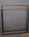 Limited Edition Wide Towel Rack Bamboo and Matte Black